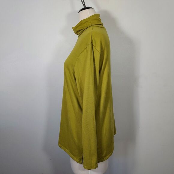 89th + Madison Turtleneck Shirt Top Mustard Yellow Stretch Long Sleeve Womens XL - Picture 4 of 11